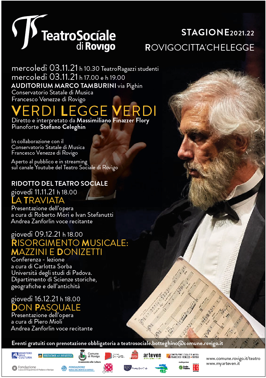 Verdi legge Verdi, Mercoledì 3 novembre 2021 (ore 17 e 19), Auditorium del Conservatorio. foto 