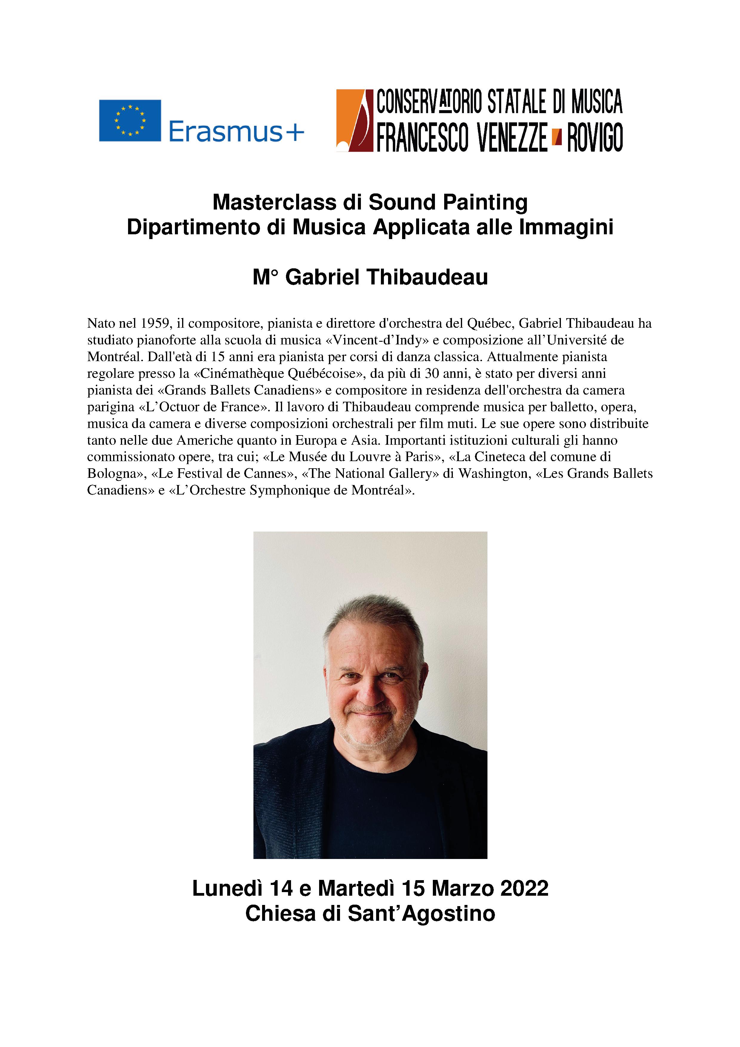 Masterclass di Sound Painting Dipartimento di Musica Applicata alle Immagini,  M° Gabriel Thibaudeau foto 