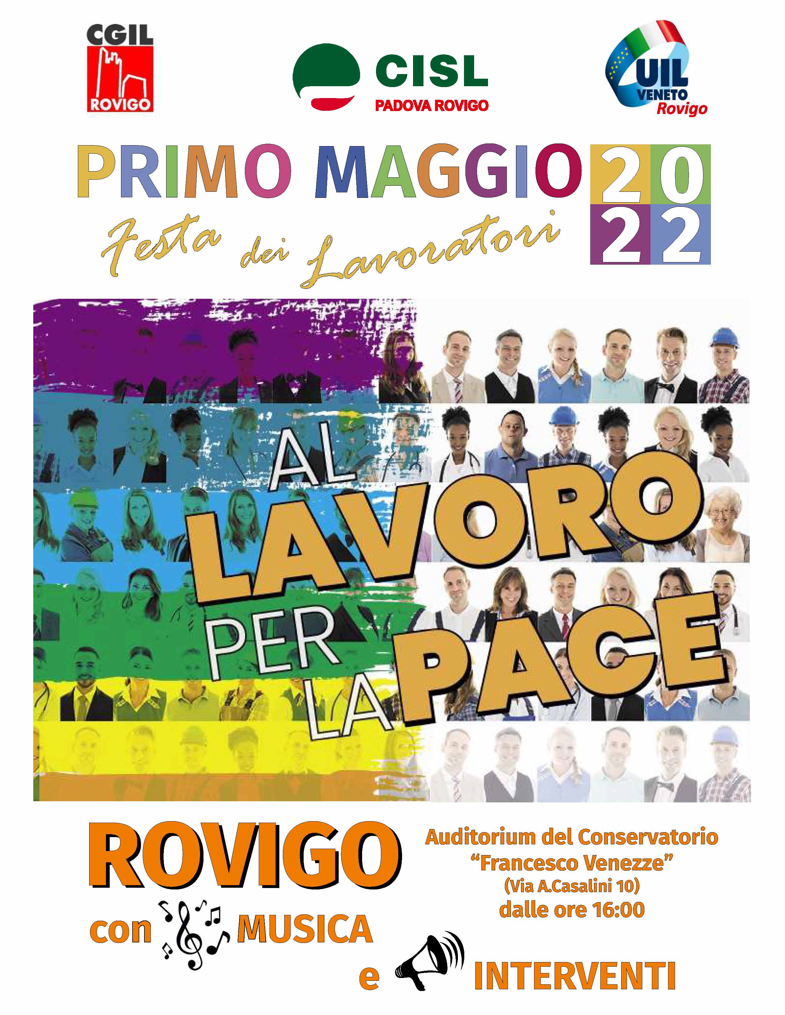 Al lavoro per la pace. Domenica 1 Maggio (ore 16), Auditorium del Conservatorio foto 