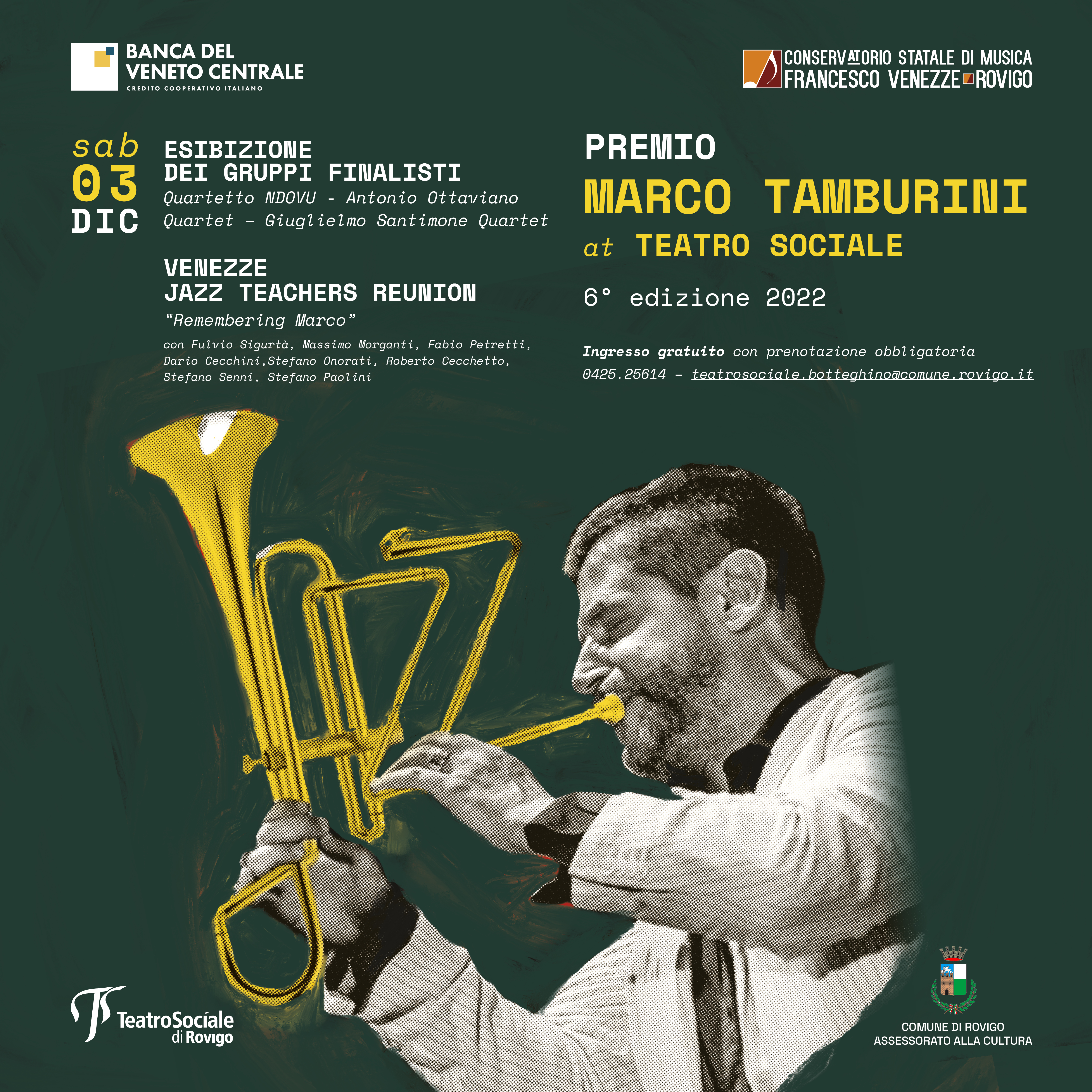 Premio Marco Tamburini.6° edizione, 2022. Sabato 3 Dicembre (ore 21), Teatro Sociale di Rovigo foto 