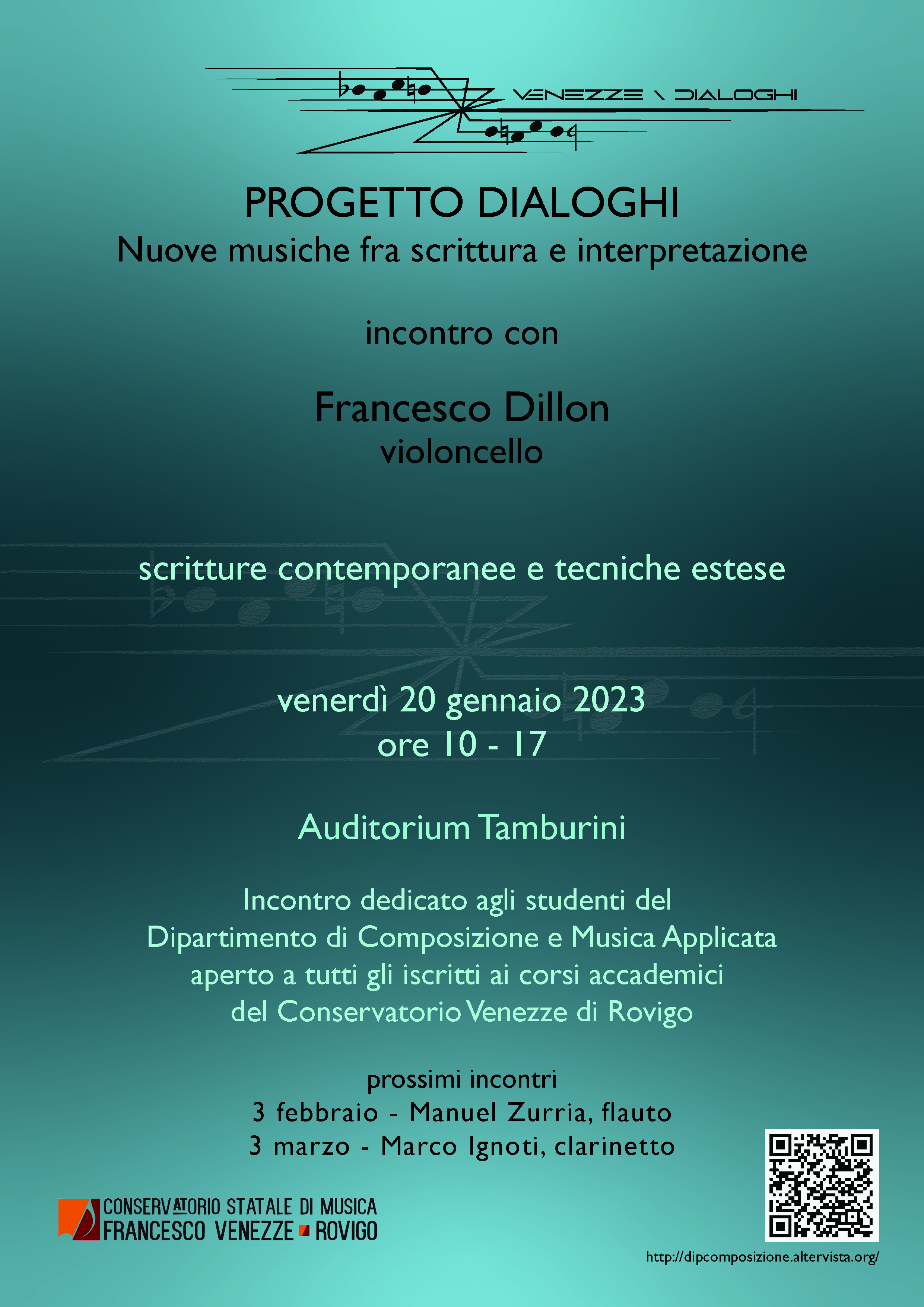 Progetto dialoghi. Nuove musiche fra scrittura e interpretazioni. 20 Gennaio (10/17), Auditorium foto 