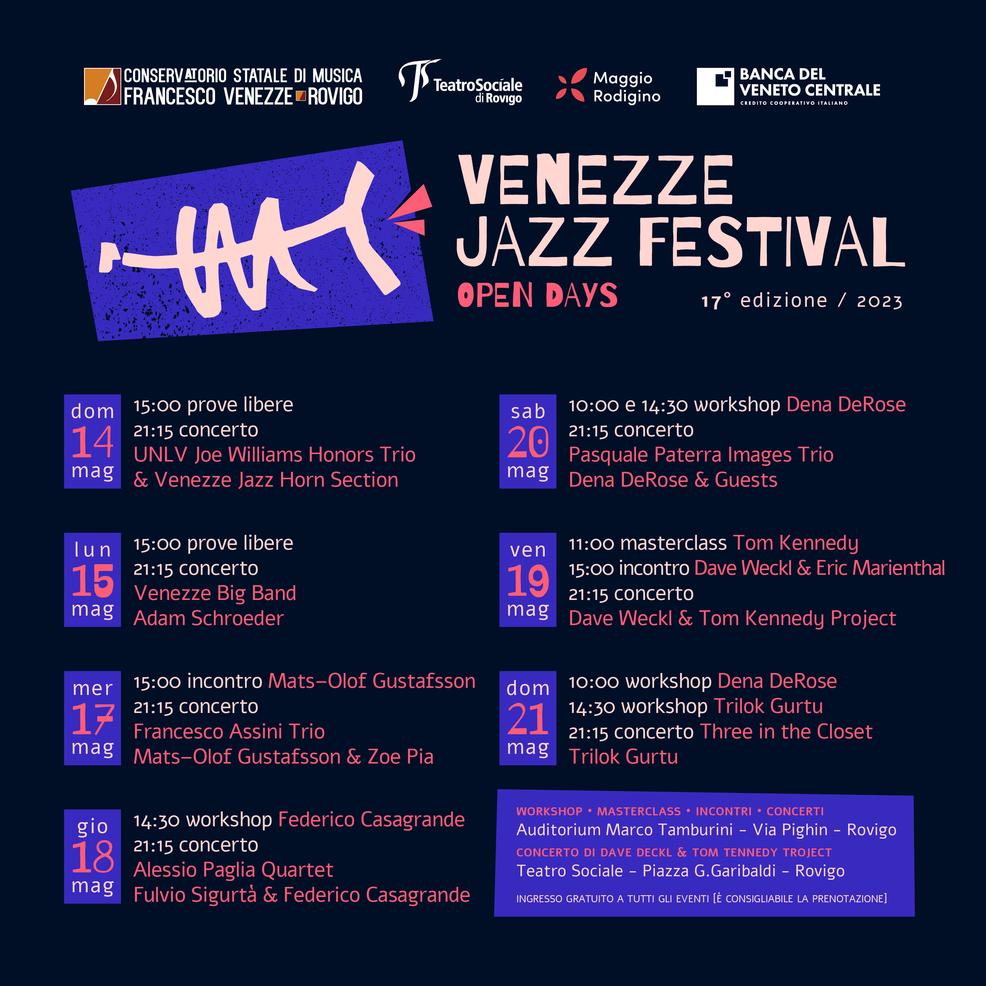 Venezze Jazz Festival, 17° edizione/2023. 14- 21 maggio  foto 