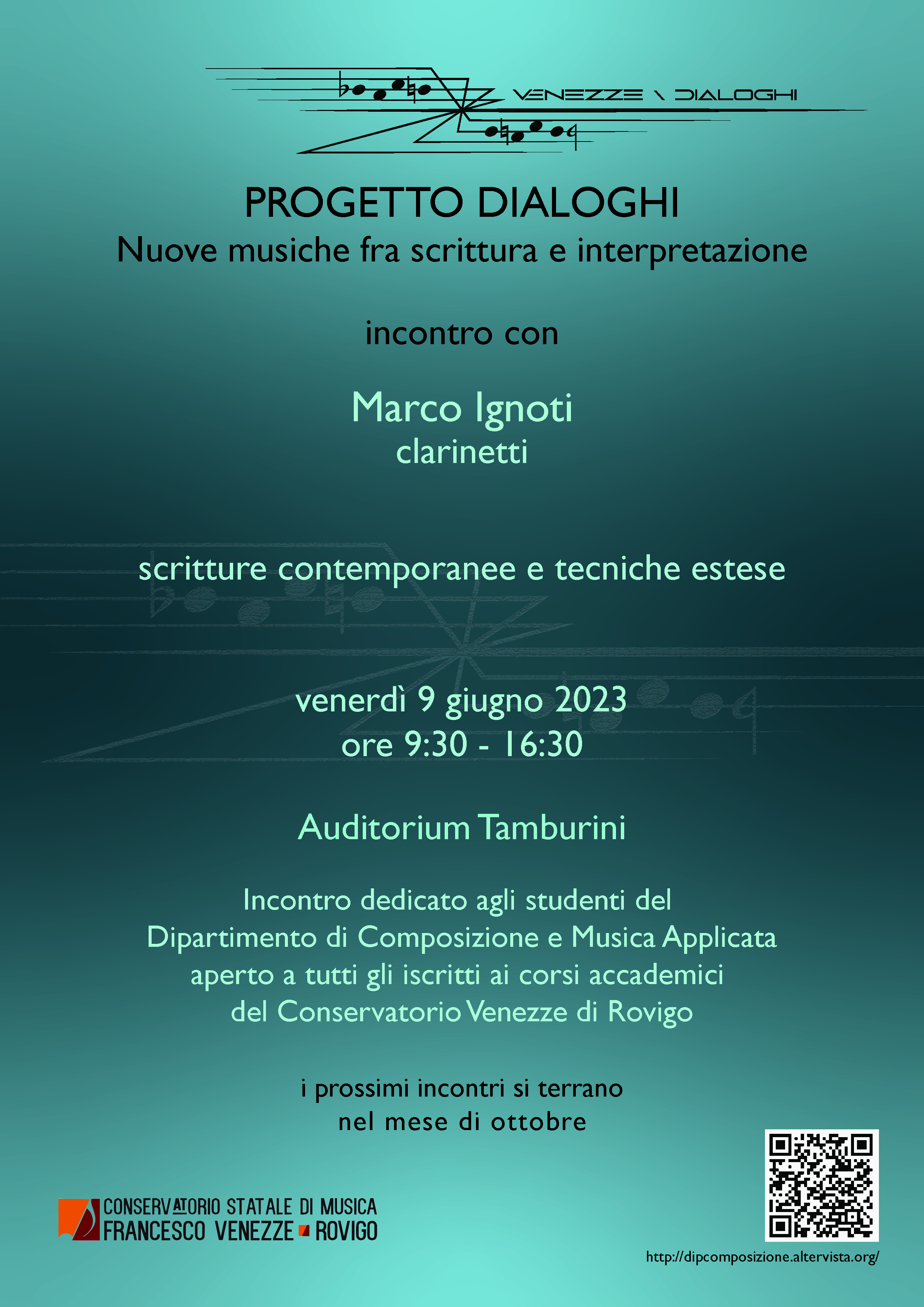 Progetto Dialoghi. Nuove musiche fra scrittura e interpretazione. Incontro con Marco Ignoti foto 