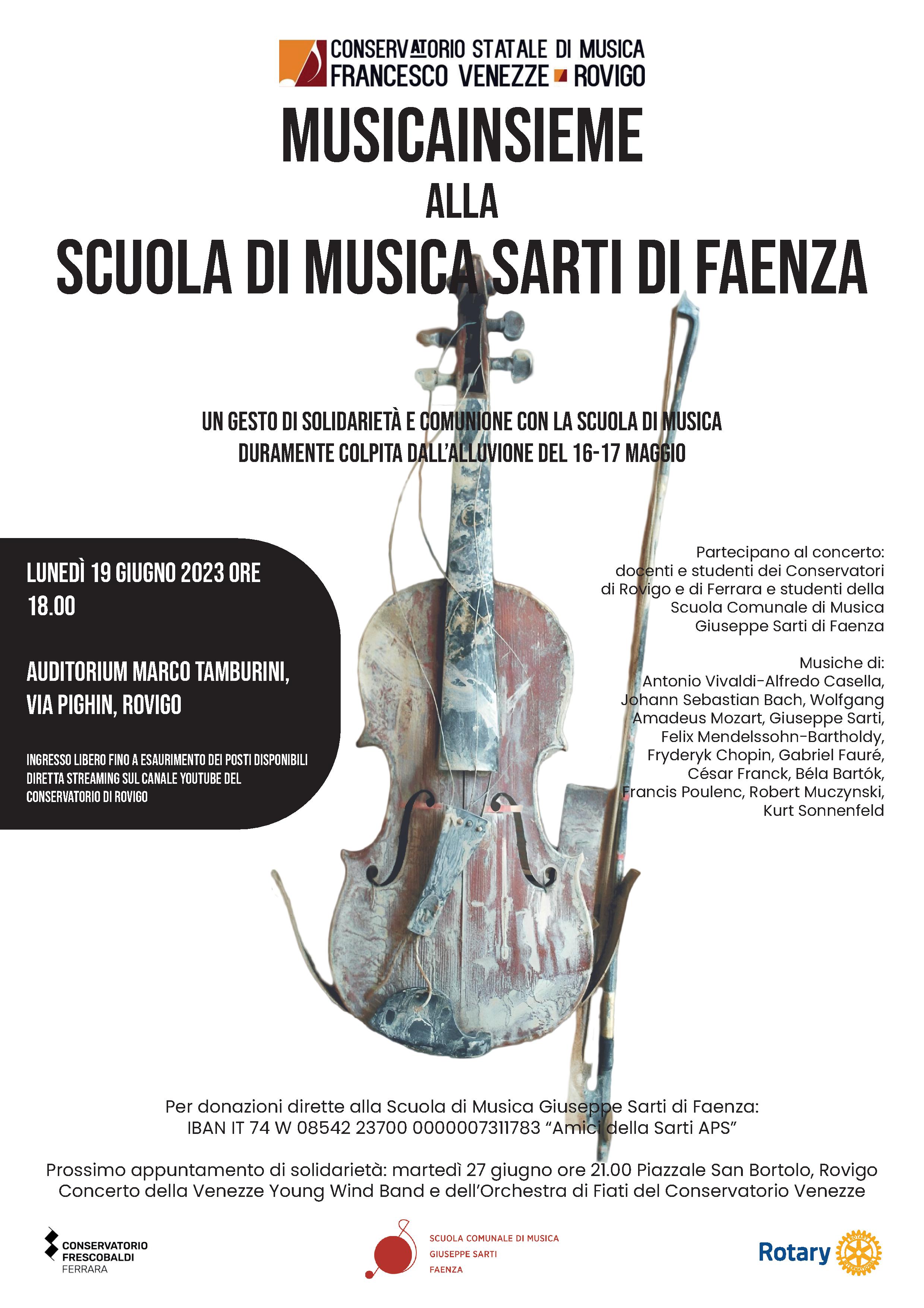 MUSICAINSIEME alla Sarti di Faenza. Lunedì 19 Giugno (ore 18), Auditorium Marco Tamburini. foto 