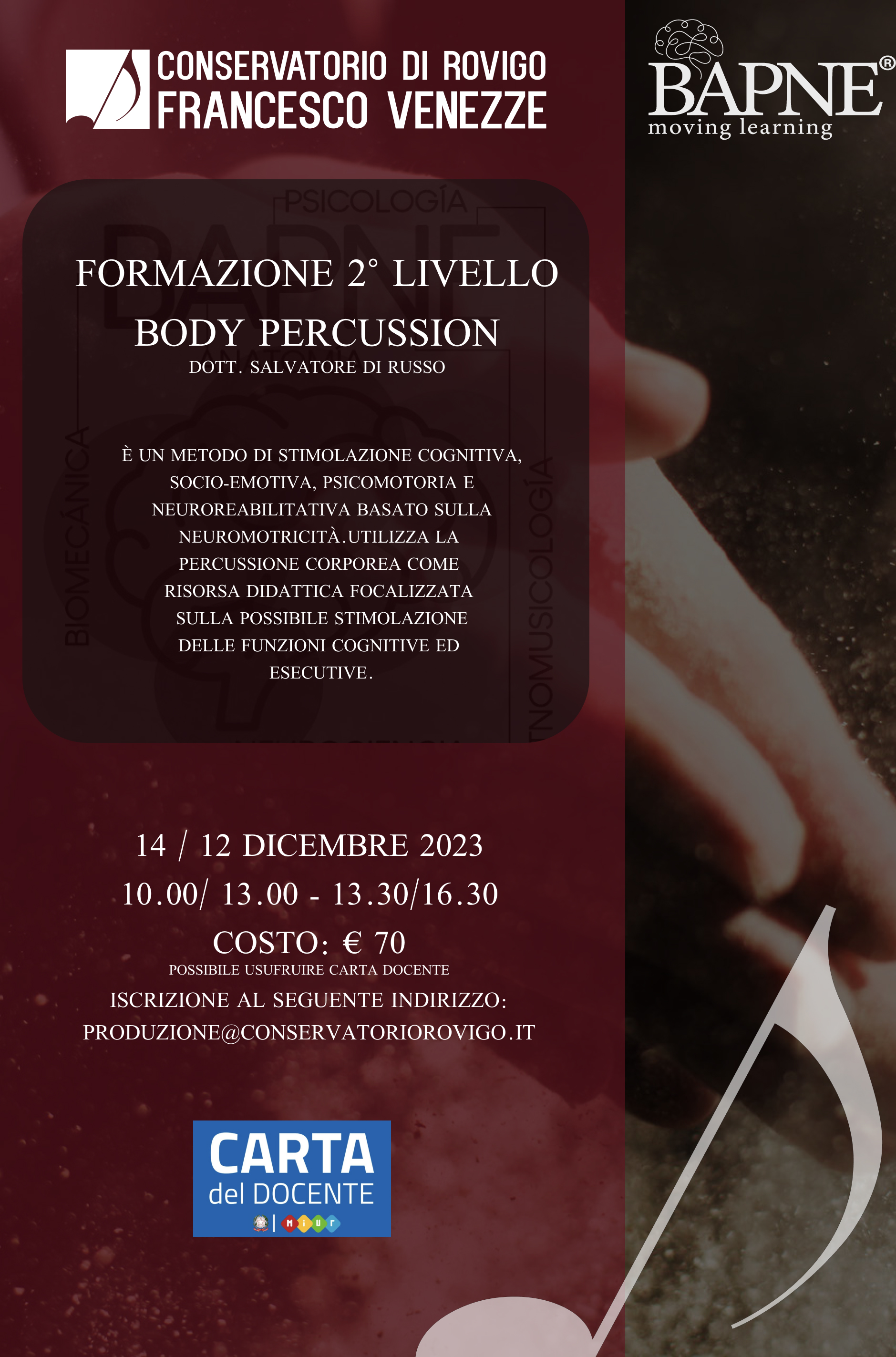 Metono Bapne. Formazione 2° livello Body Percussion. foto 